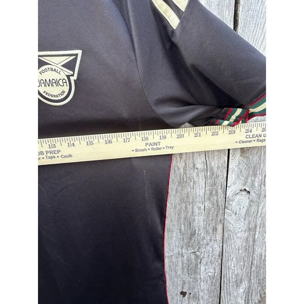 Adidas Jamaica Soccer Jersey Black Red Green Gold Size M Aeroready Bailey #7